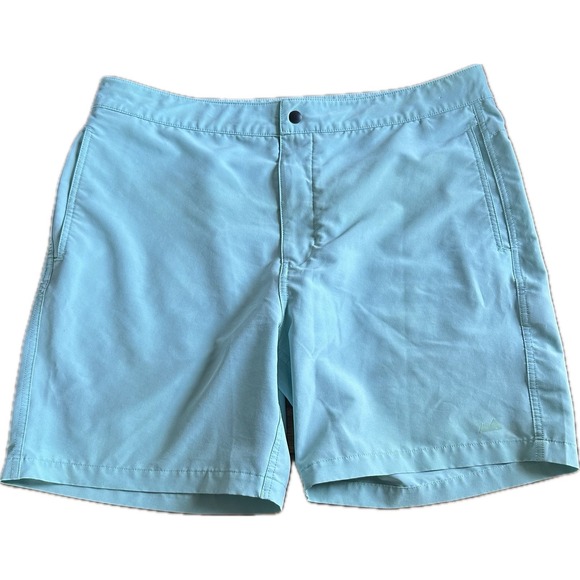 Myles‎ Performance Shorts Men 36 Button Drawstring 7" Inseam Stretch Aqua Pocket - Picture 1 of 7
